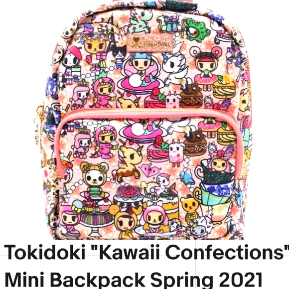 Tokidoki " Kawaii Confections" Mini Backpack(w/Qee Bear Keychain!) - Picture 1 of 5
